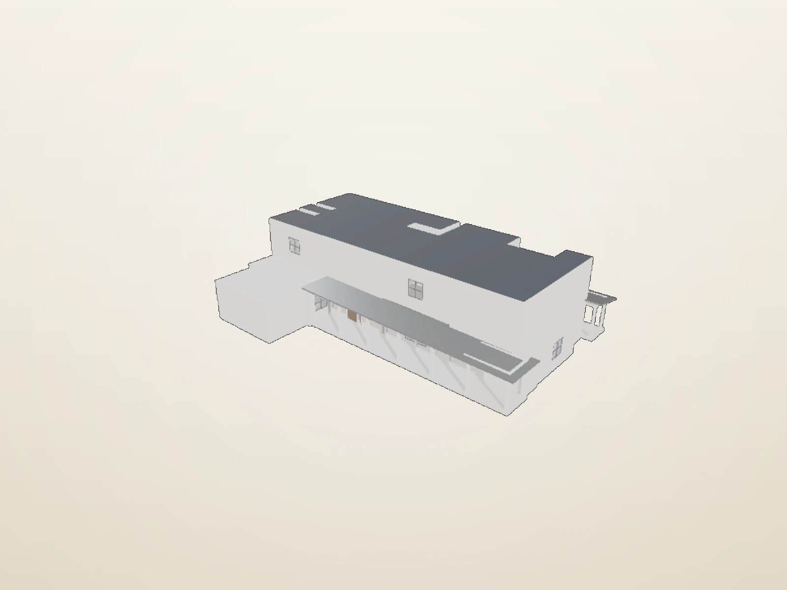 Two-story house shown in Unrean's live 3D model view